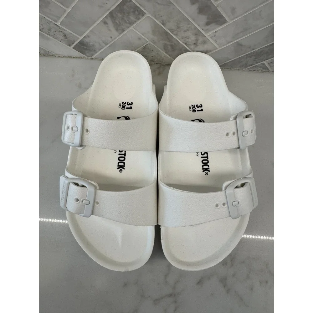 Birkenstock Arizona EVA Sandals Kids Youth Size 13 31 White‎ Double Strap Slides